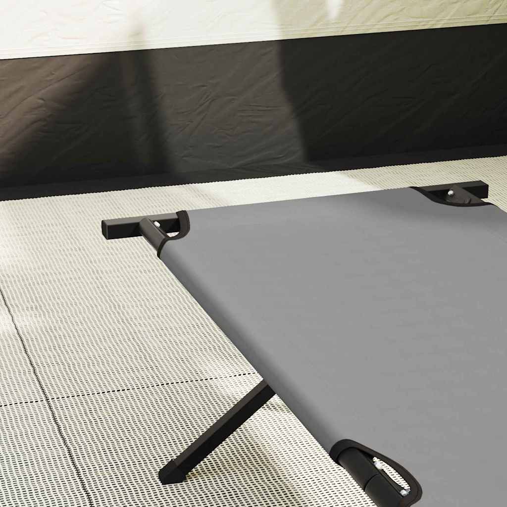 Sklopivi kamperski krevet 2 pcs Siva 210 x 80 x 46 cm