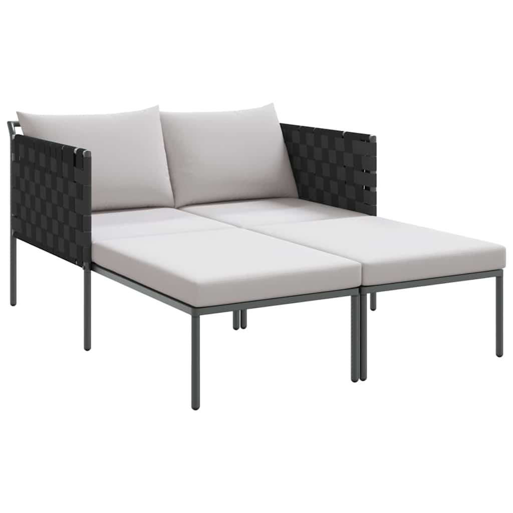 Ležaljka na suncu s jastukom Antracit 153 x 115 x 69.5 cm