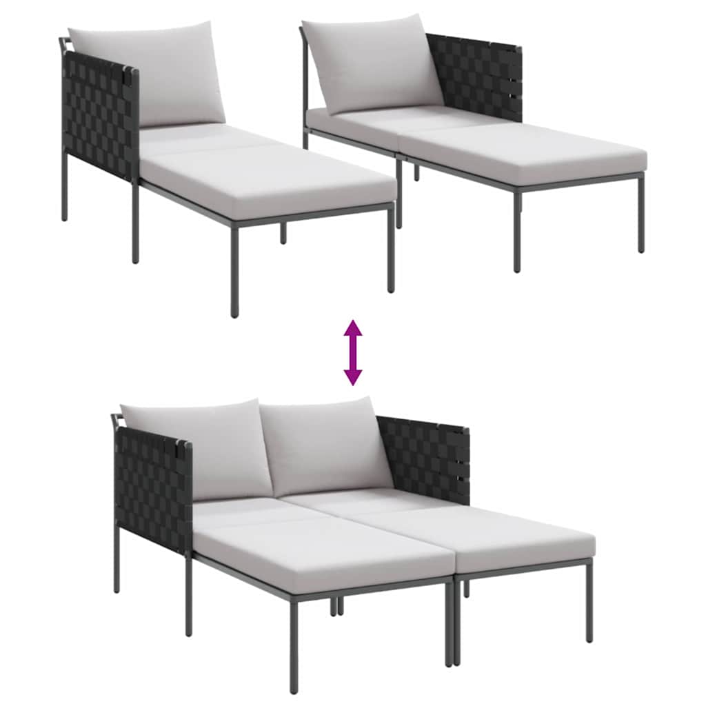 Ležaljka na suncu s jastukom Antracit 153 x 115 x 69.5 cm