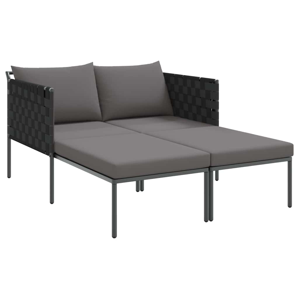 Ležaljka na suncu s jastukom Antracit 153 x 115 x 69.5 cm