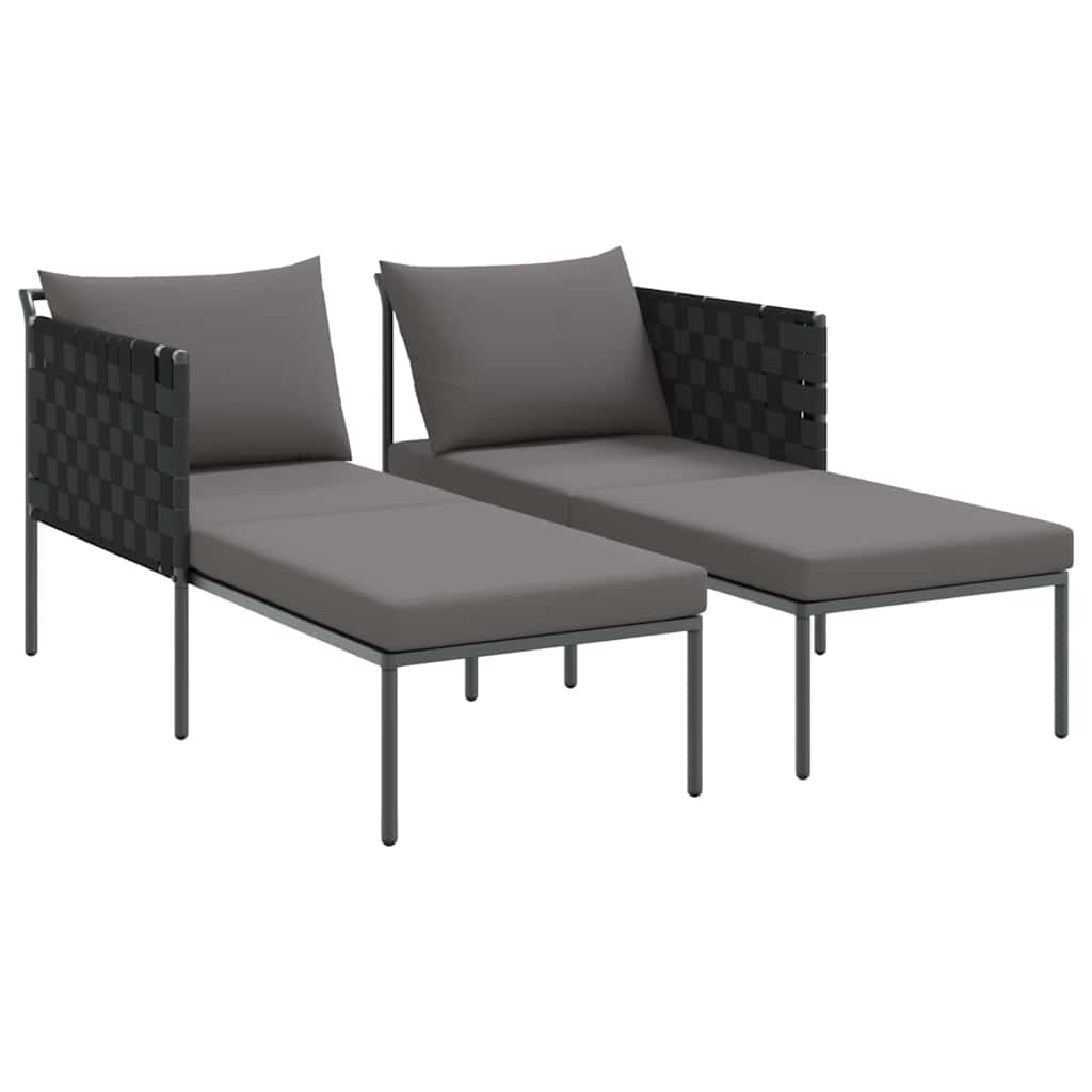 Ležaljka na suncu s jastukom Antracit 153 x 115 x 69.5 cm