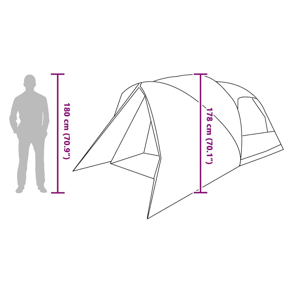 Šator Dome za 4 osobe s krovom Zelena 455 x 252 x 178 cm