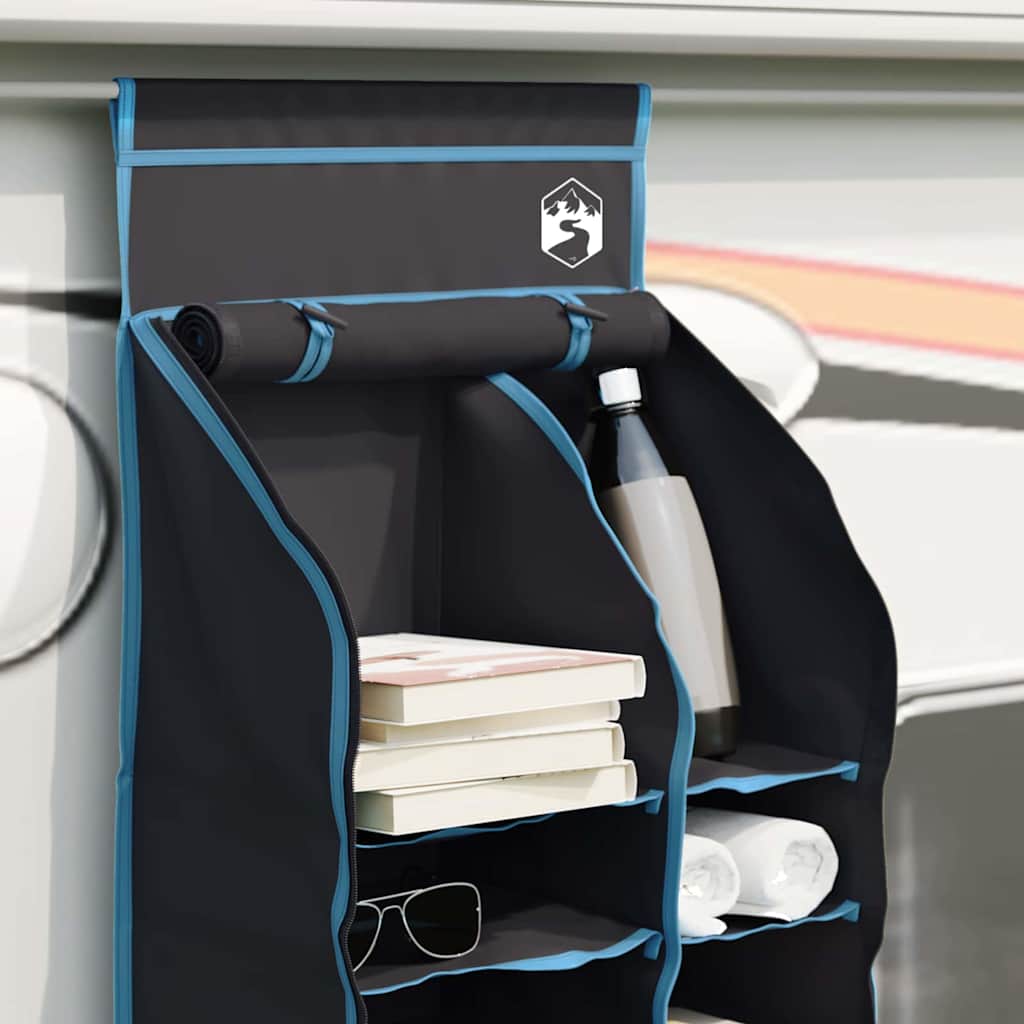 Viseći organizator šatora s 10 džepova Crna 40,5 x 25 x 80 cm