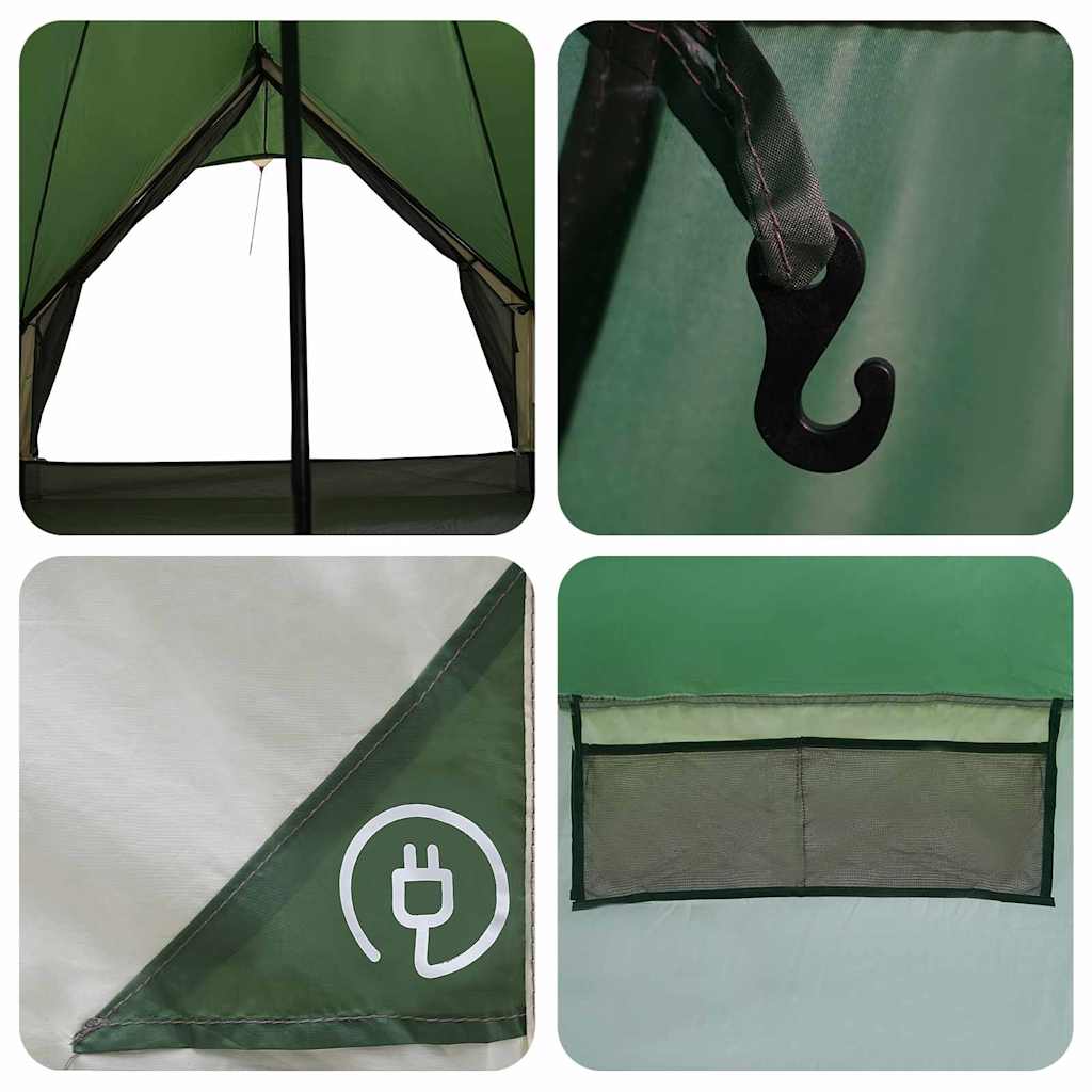 Teepee šator za 3 osobe Zelena i Siva 312 x 312 x 197 cm
