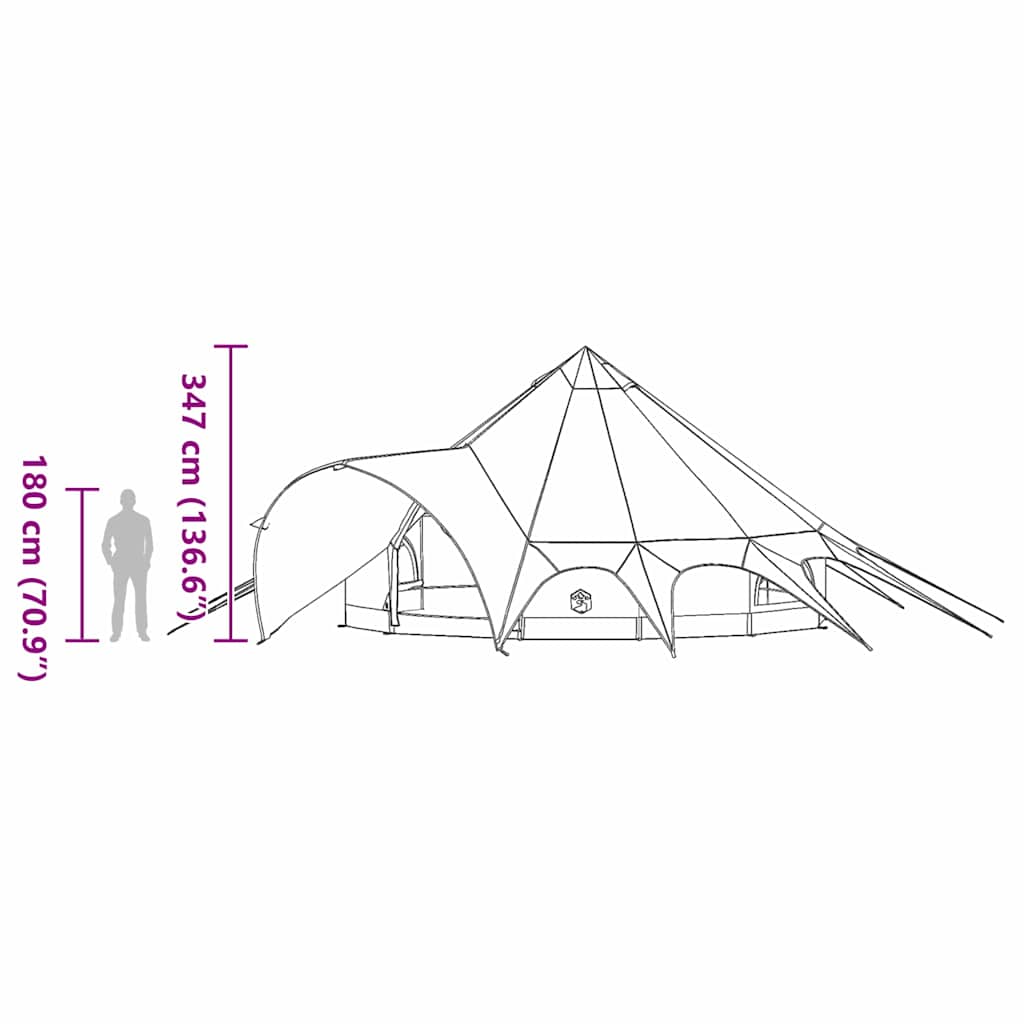 Teepee šator za 7 osoba Plava i siva 600 x 600 x 347 cm
