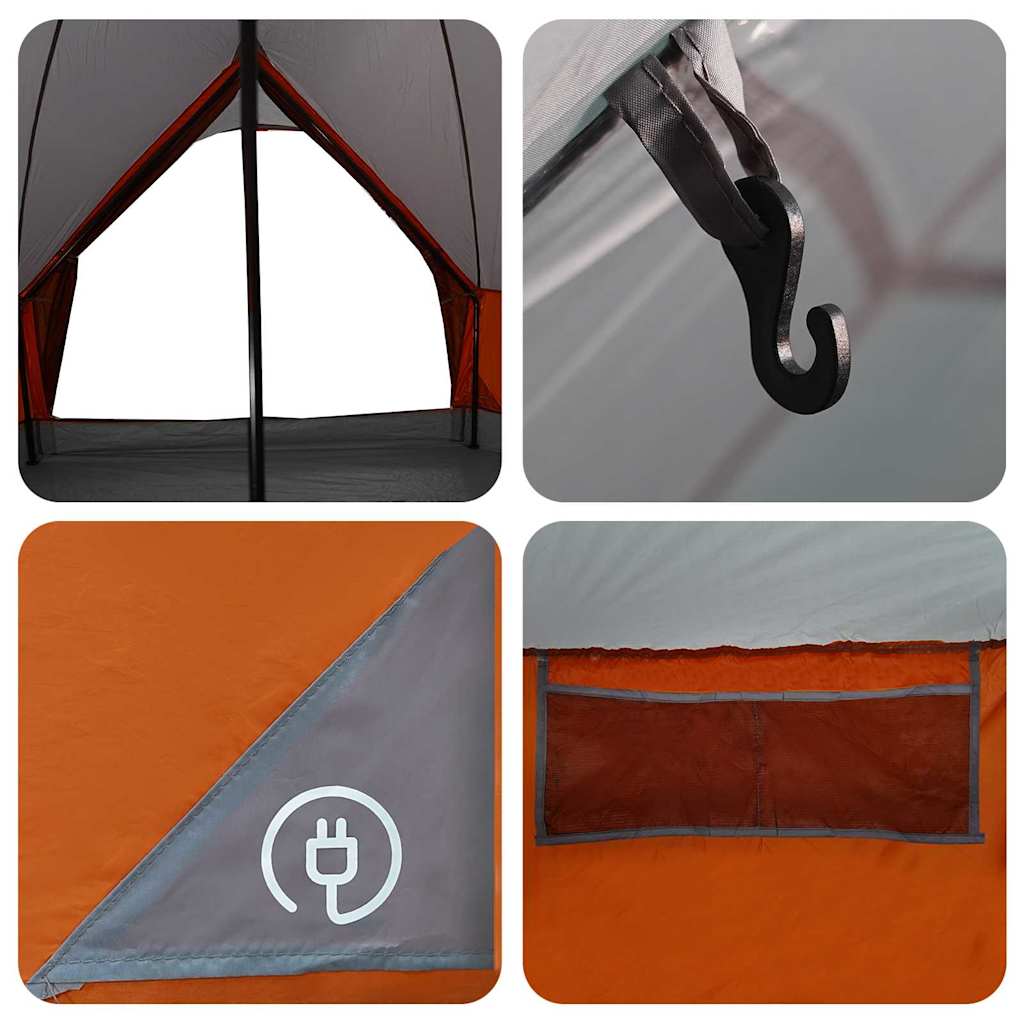 Teepee šator za 9 osoba Siva i narančasta 502 x 502 x 297 cm