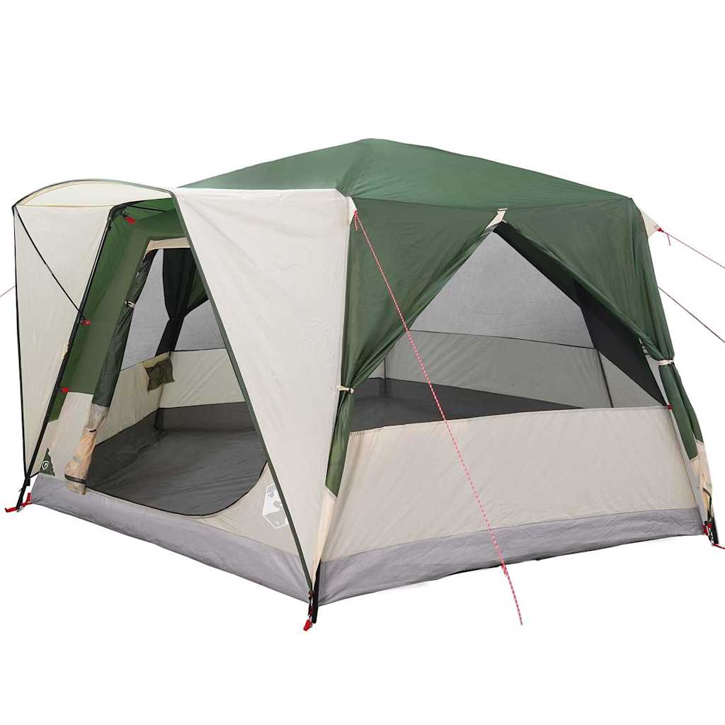 Kabinska šator za 7 osoba s krovom Zelena 400 x 350 x 212 cm