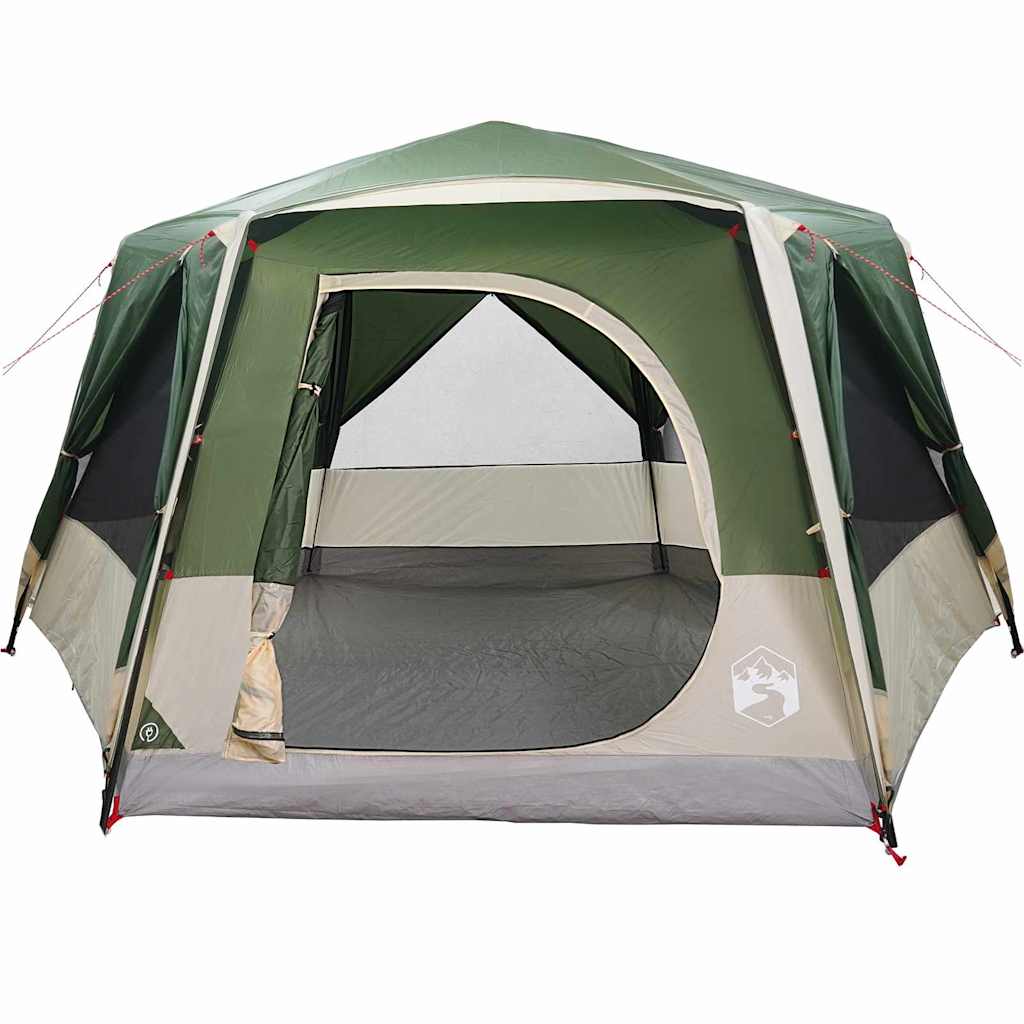 Kabinska šator za 7 osoba s krovom Zelena 400 x 350 x 212 cm