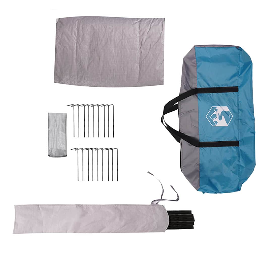 Tenda za 4 osobe s krovom Plava i siva 388 x 320 x 169 cm