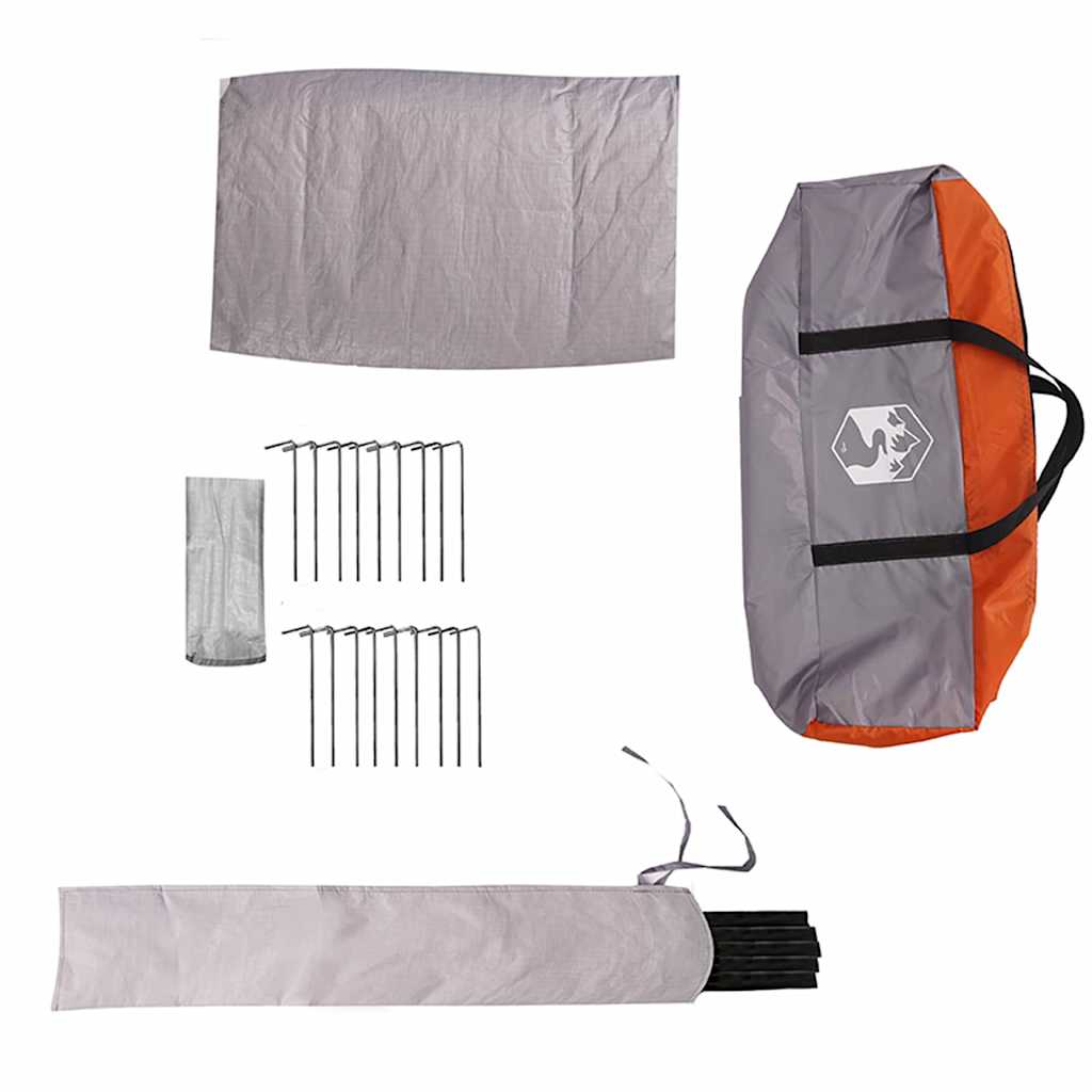 Teepee šator za 4 osobe Siva i narančasta 388 x 320 x 169 cm