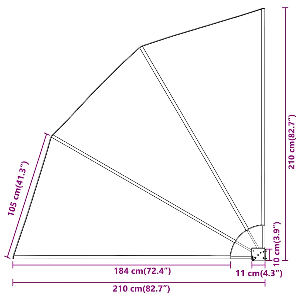 Zaslon za privatnost na balkonu 210 x 210 cm Poliester