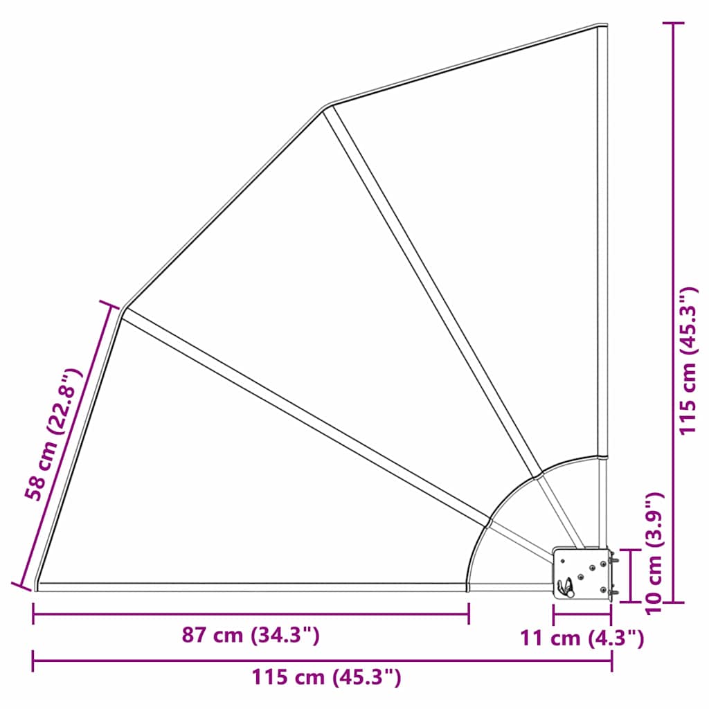 Zaslon za privatnost na balkonu 115 x 115 cm Poliester Siva