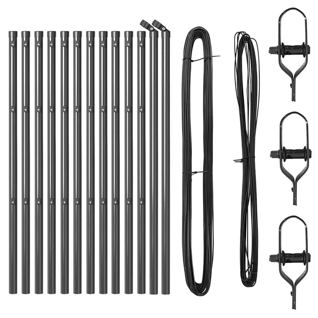Stup za ogradu 13 pcs Siva Čelik
