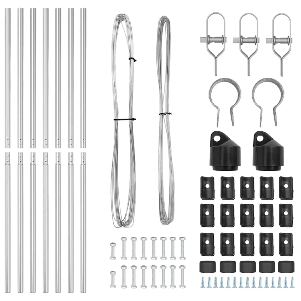 Stup za ogradu 7 pcs Srebrno Čelik