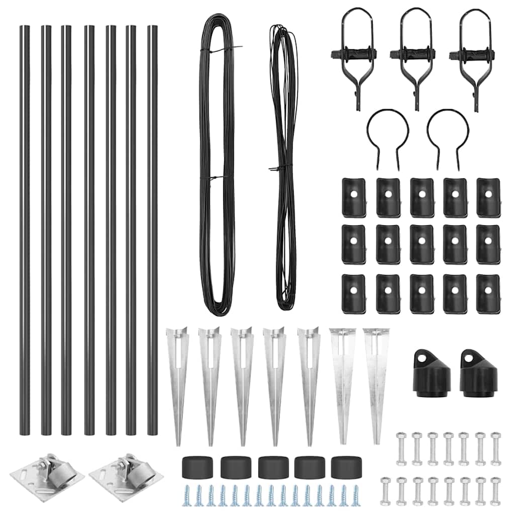 Stup za ogradu 7 pcs Siva Čelik
