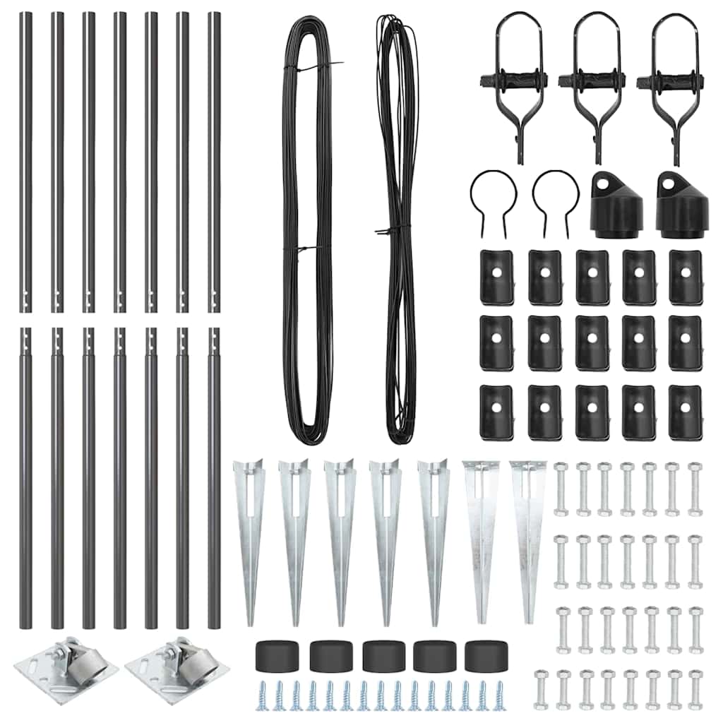 Stup za ogradu 7 pcs Siva Čelik