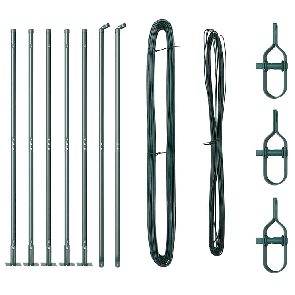 Stup za ogradu 7 pcs Zelena Čelik