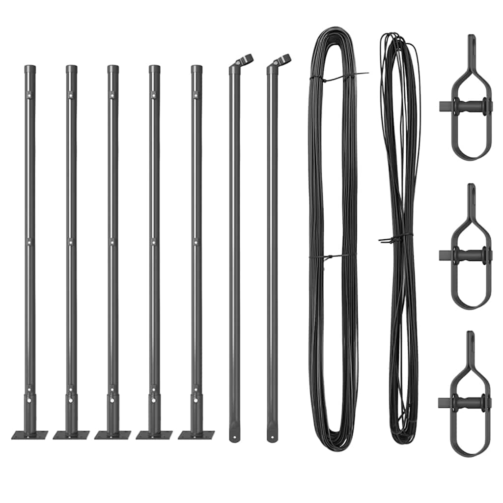 Stup za ogradu 7 pcs Siva Čelik