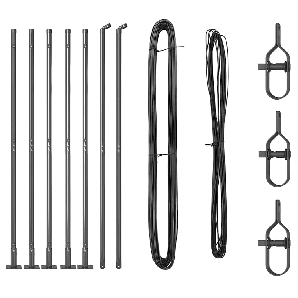 Stup za ogradu 7 pcs Siva Čelik