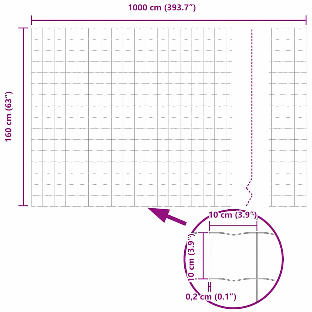 Euro ograda 1,6 x 10 m Željezo prekriveno PVC-om