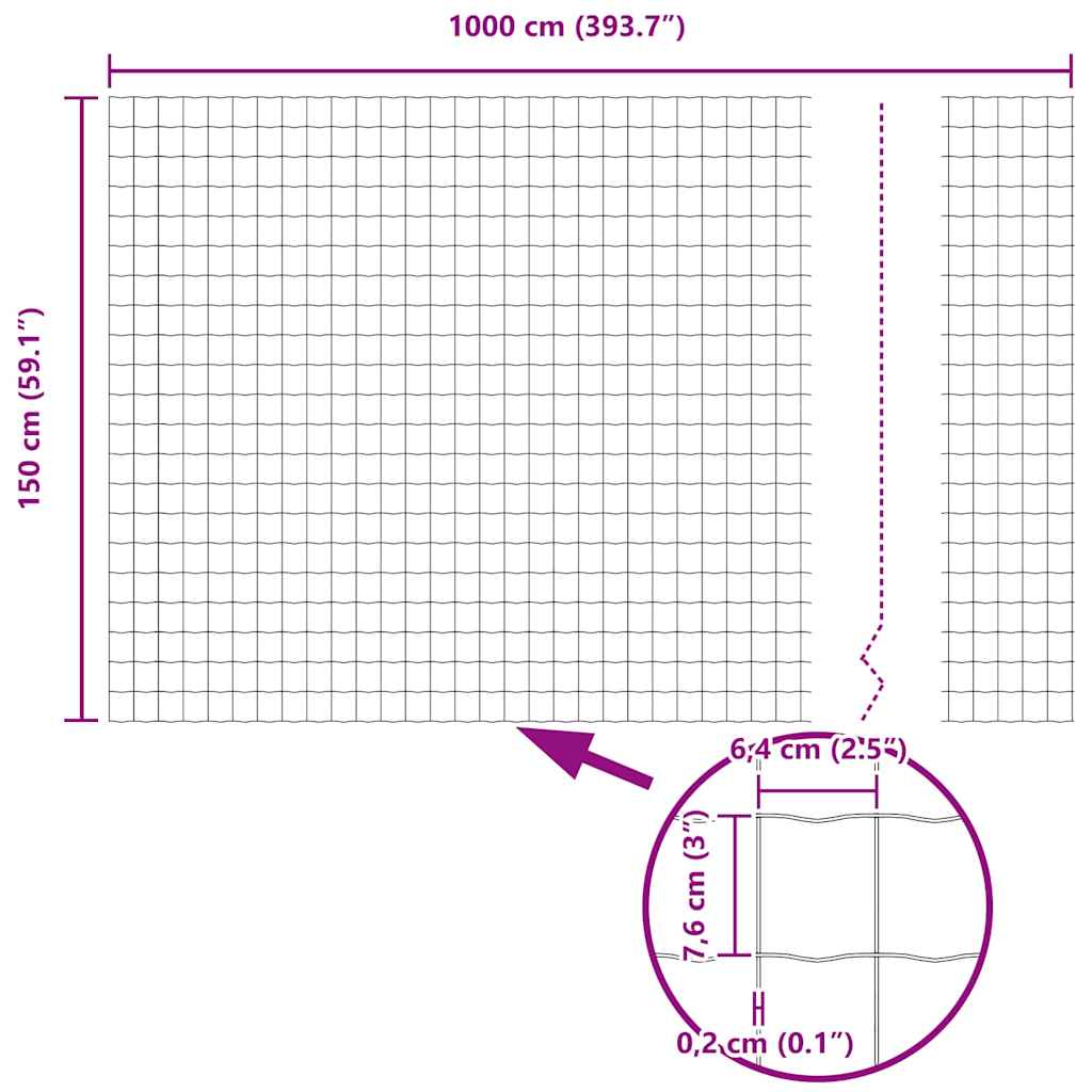 Euro ograda 1,5 x 10 m Željezo prekriveno PVC-om