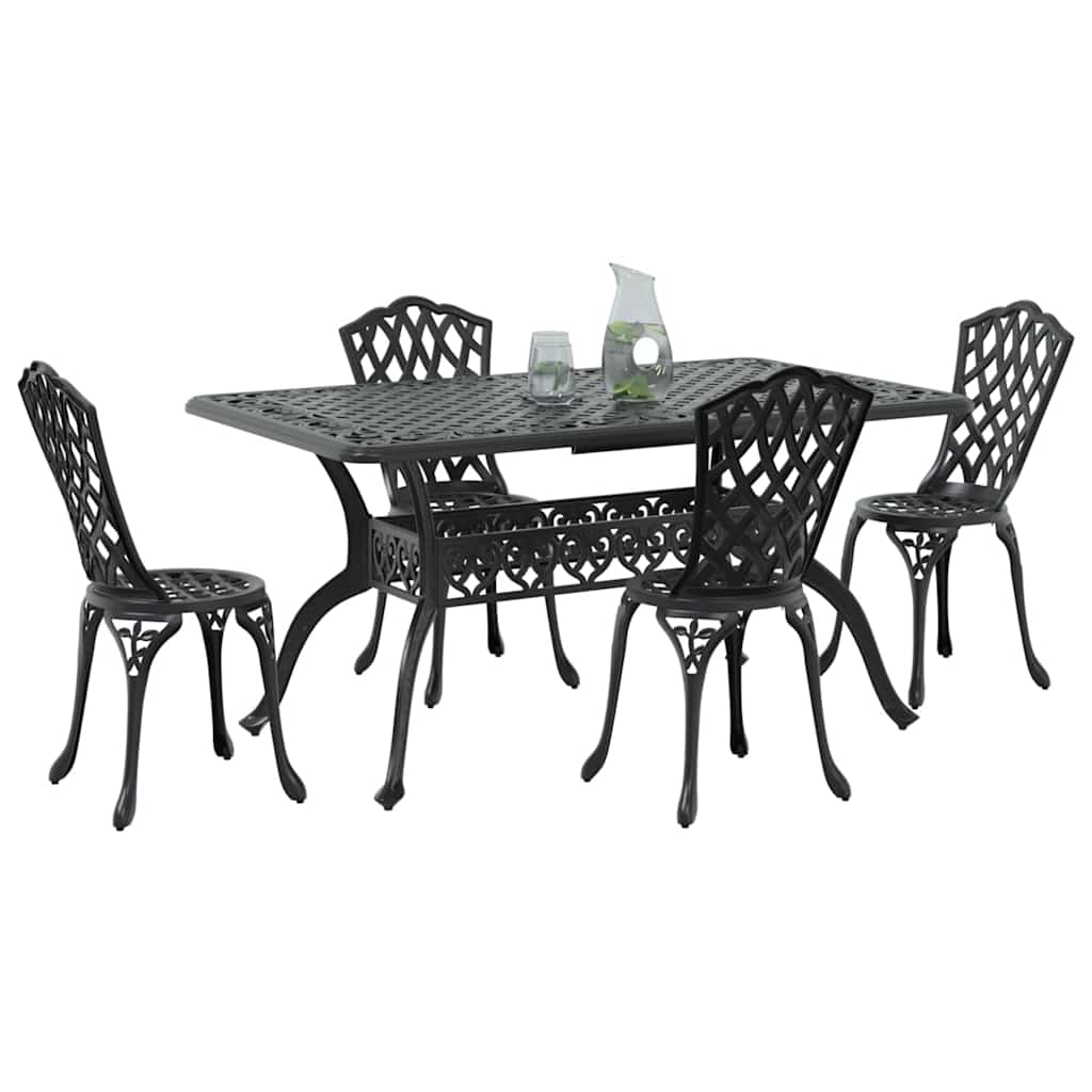 Vrtni set za objed 5 pcs Crna Aluminij