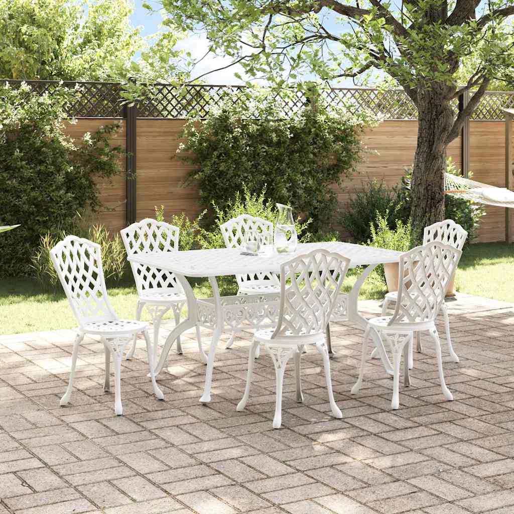 Vrtni set za objed 7 pcs Bijelo Aluminij