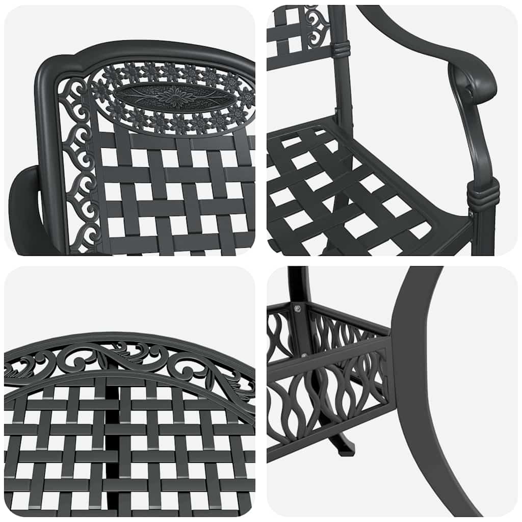 Vrtni set za objed 5 pcs Crna Aluminij