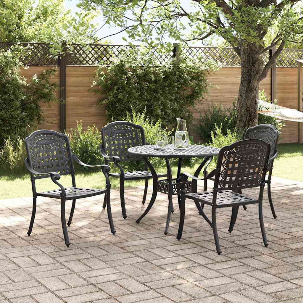 Vrtni set za objed 5 pcs Crna Aluminij