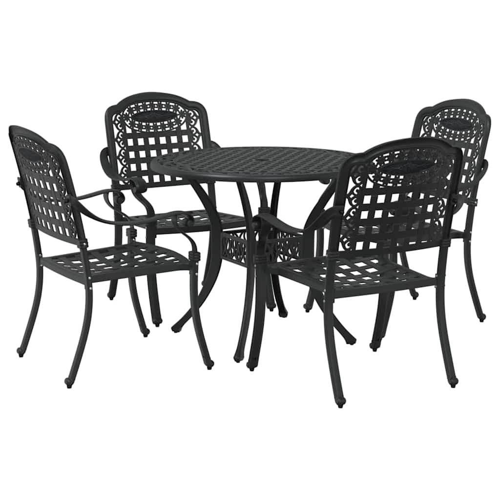 Vrtni set za objed 5 pcs Crna Aluminij