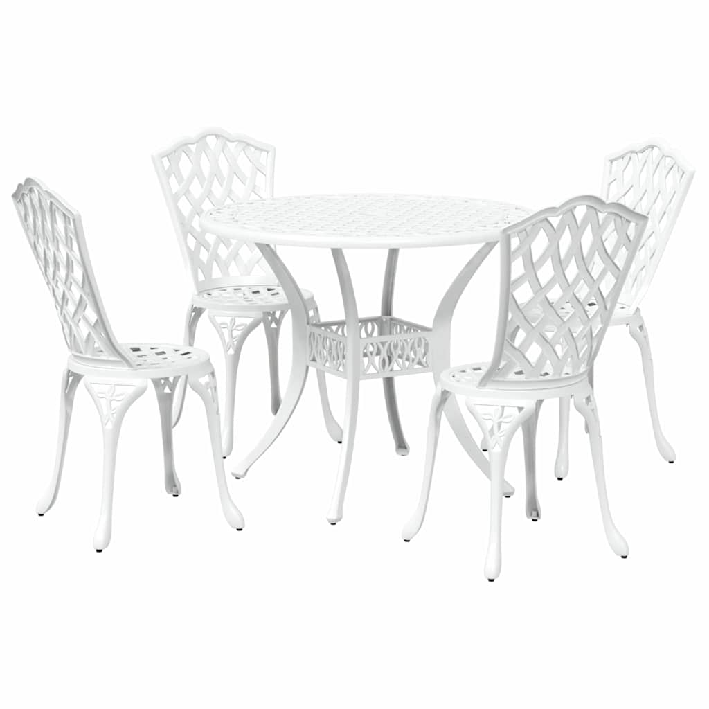 Vrtni set za objed 5 pcs Bijelo Aluminij