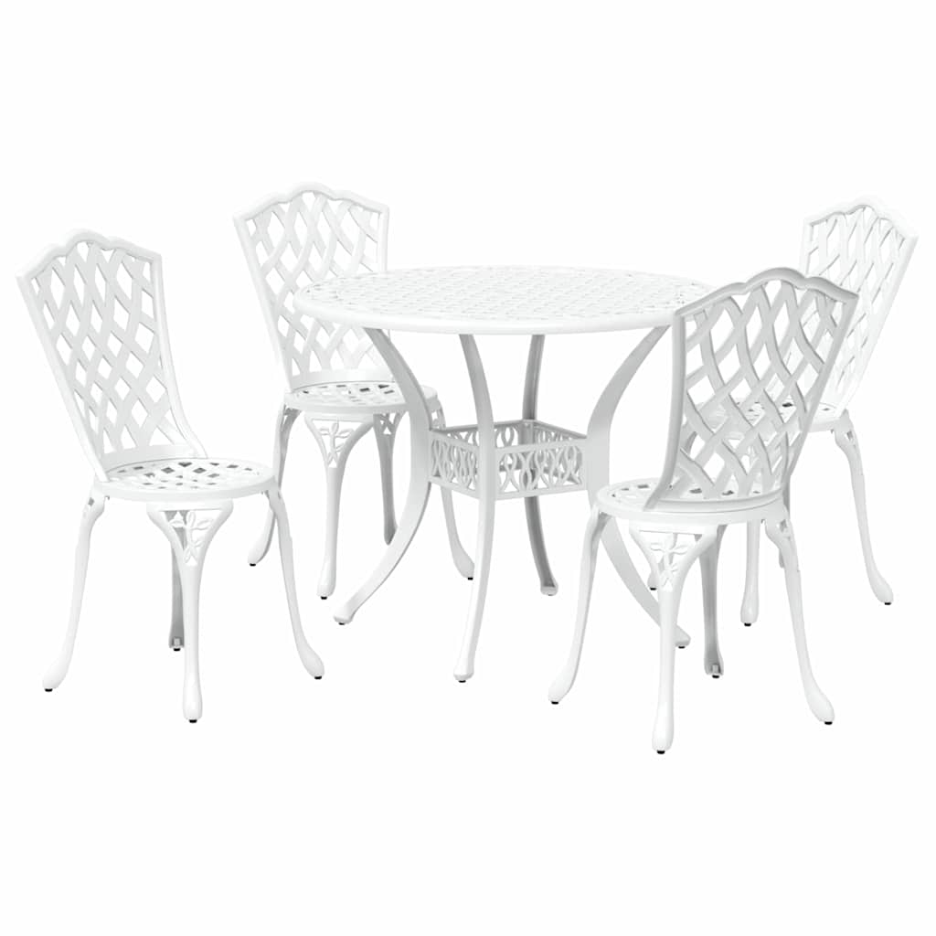 Vrtni set za objed 5 pcs Bijelo Aluminij