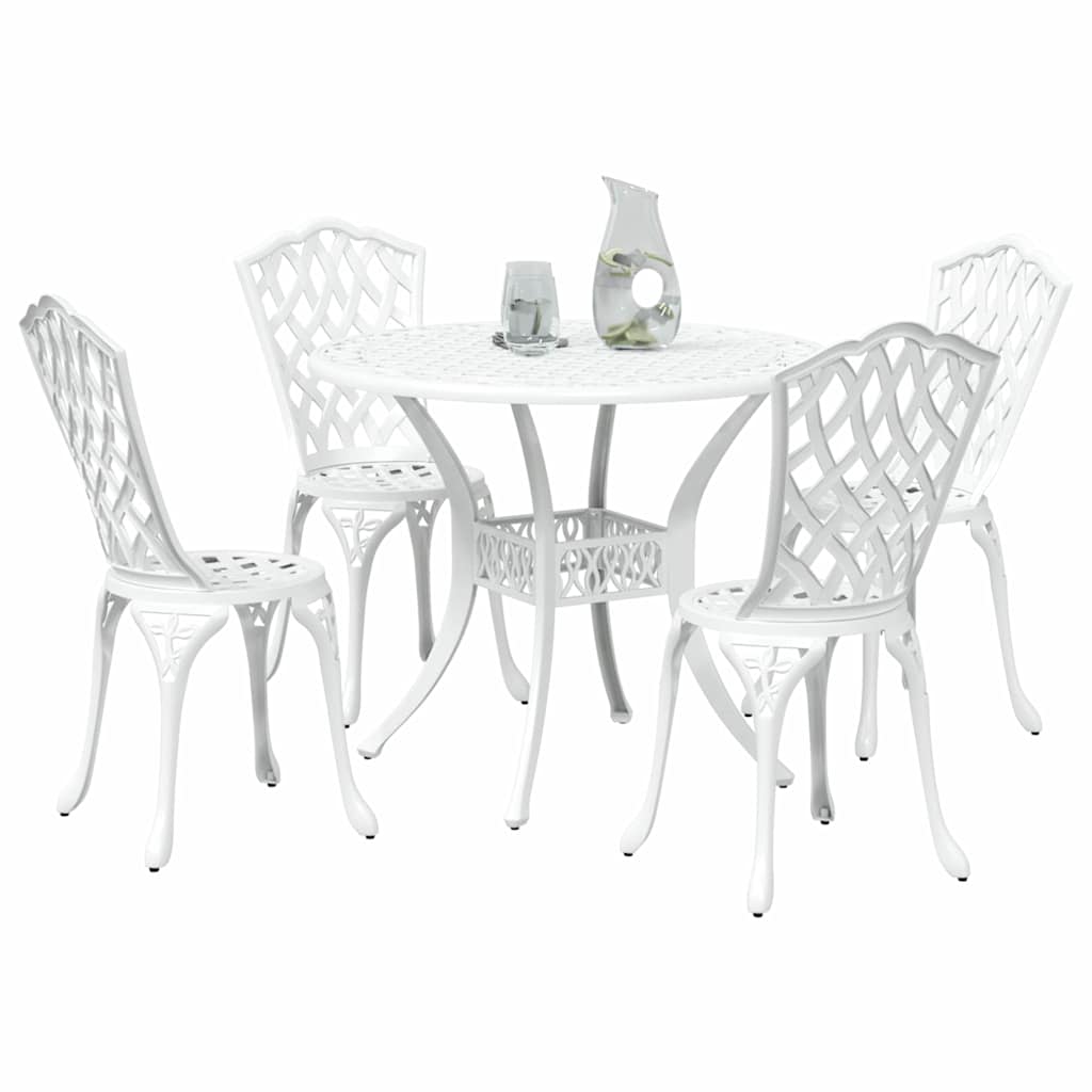 Vrtni set za objed 5 pcs Bijelo Aluminij