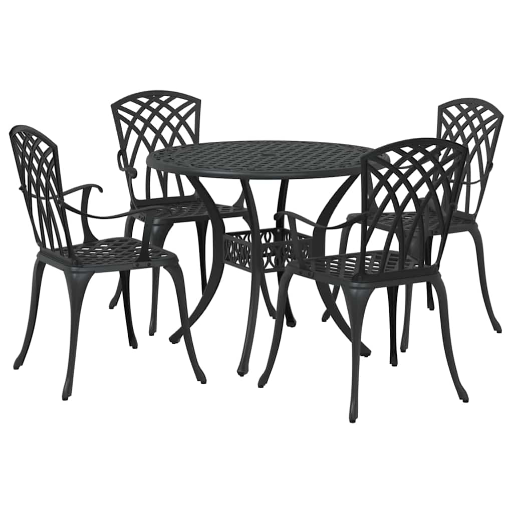 Vrtni set za objed 5 pcs Crna Aluminij