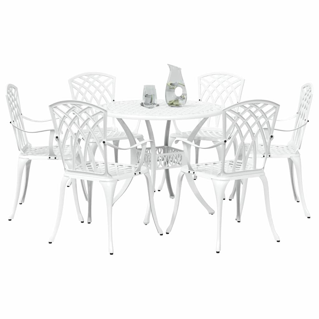 Vrtni set za objed 7 pcs Bijelo Aluminij