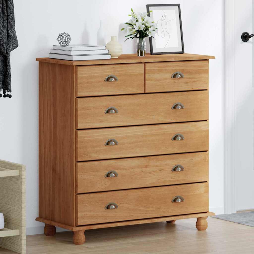 Komoda ASKIM Smeđa 91 x 40 x 95,5 cm Čvrsto borovo drvo