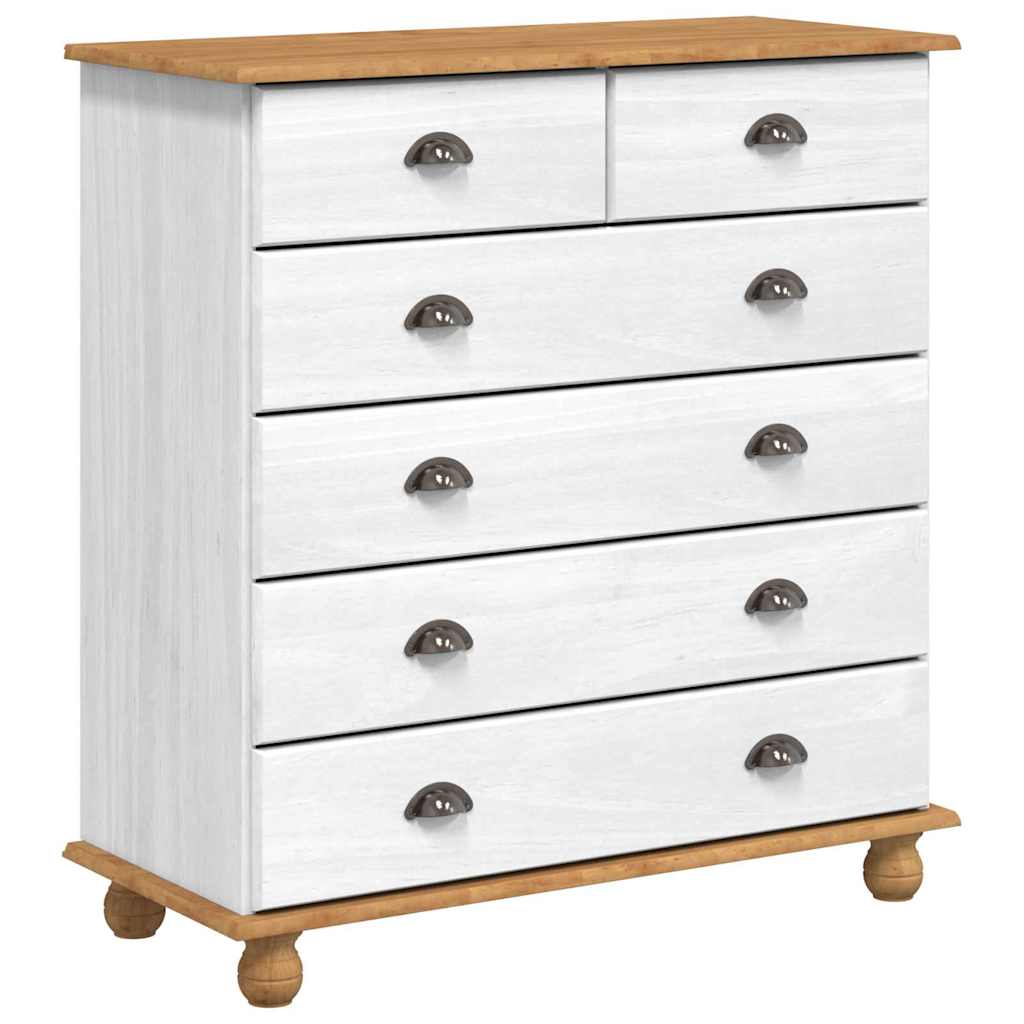 Komoda ASKIM Bijelo 91 x 40 x 95,5 cm Čvrsto borovo drvo