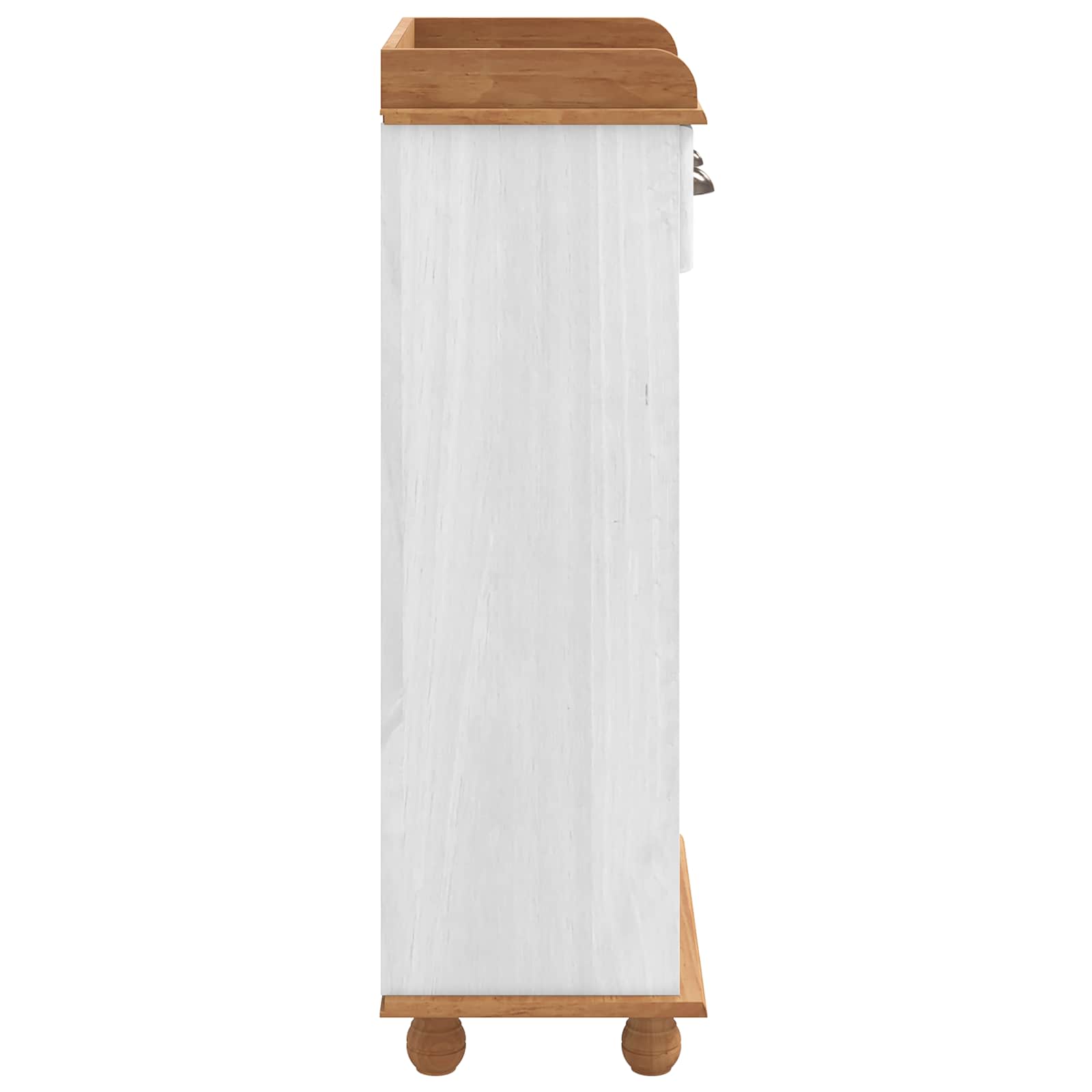 Ormar za vino ASKIM Bijela s medenim vrhom 57 x 37 x 114 cm