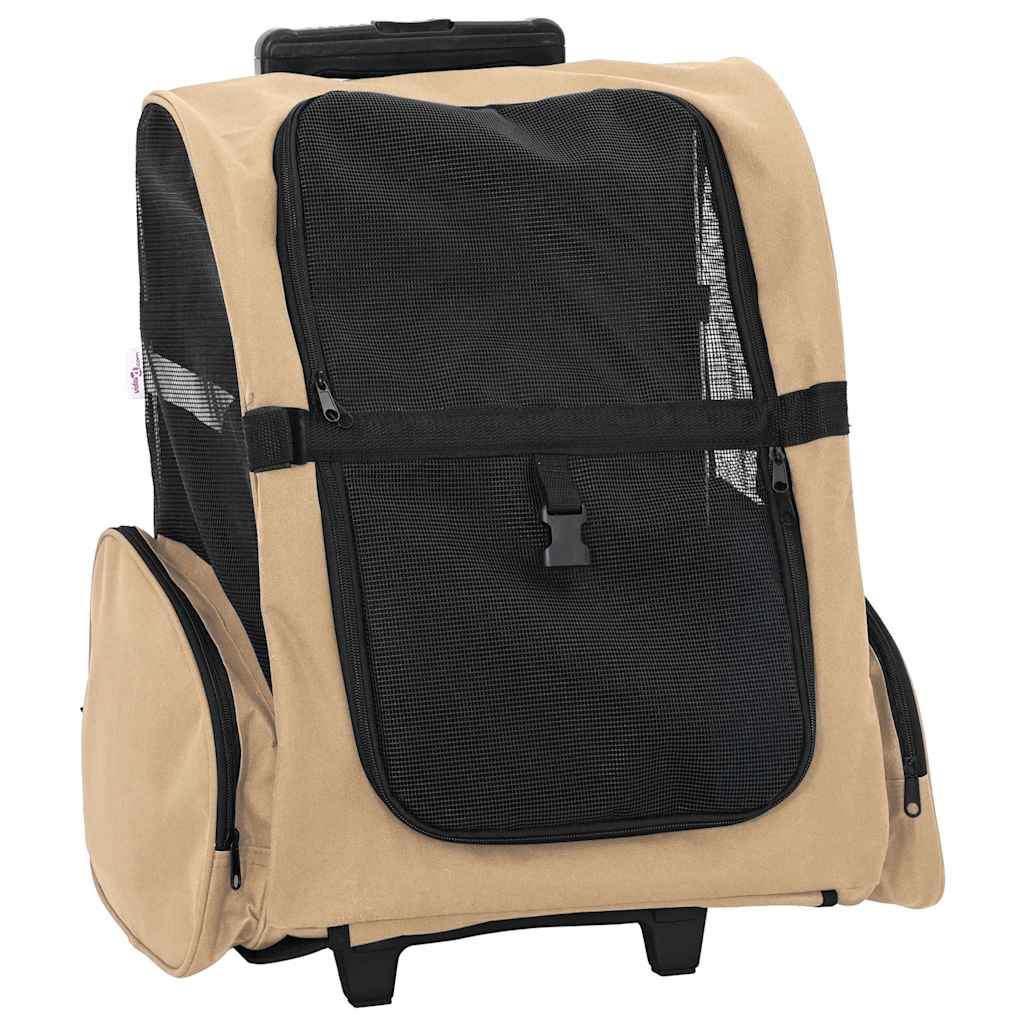 Kolica za kućne ljubimce 3 u 1 Dizajn Pješčana 48 x 32 x (57-106) cm Oxfordska tkanina