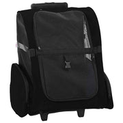 Kolica za kućne ljubimce 3-u-1 dizajn crna 48x32x(57-106) cm Oxford tkanina