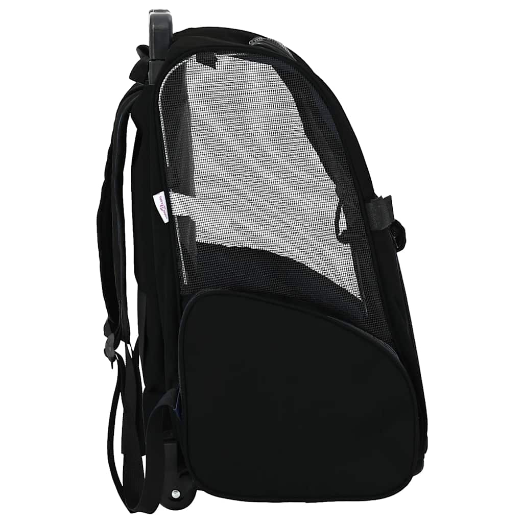 Kolica za kućne ljubimce 3-u-1 dizajn crna 48x32x(57-106) cm Oxford tkanina