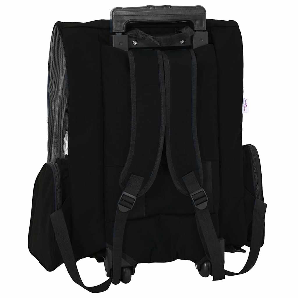 Kolica za kućne ljubimce 3-u-1 dizajn crna 48x32x(57-106) cm Oxford tkanina