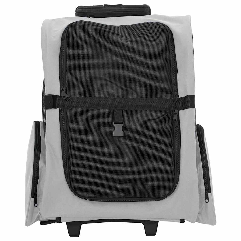 Kolica za kućne ljubimce 3-u-1 Dizajn Siva 48x32x(57-106) cm Oxford tkanina