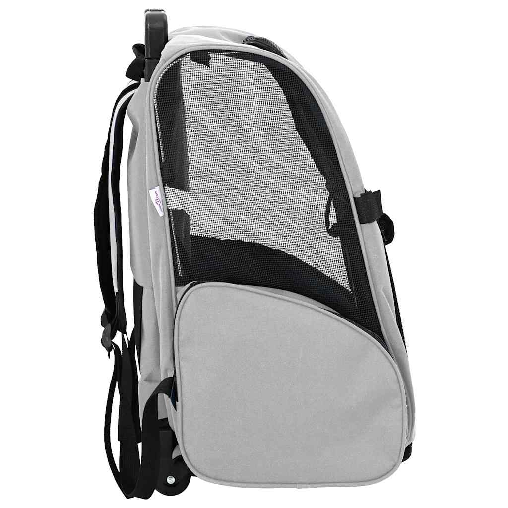 Kolica za kućne ljubimce 3-u-1 Dizajn Siva 48x32x(57-106) cm Oxford tkanina