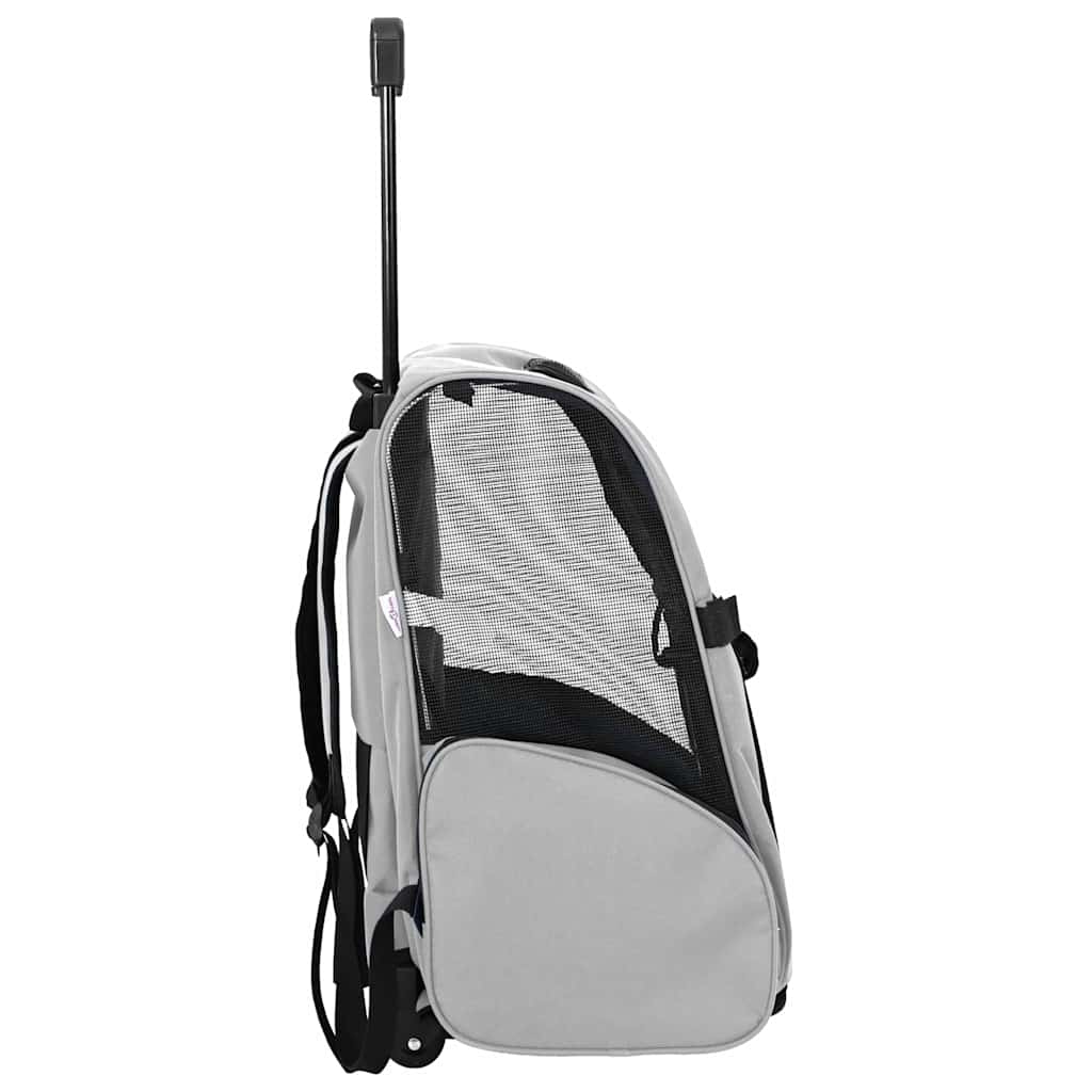 Kolica za kućne ljubimce 3-u-1 Dizajn Siva 48x32x(57-106) cm Oxford tkanina