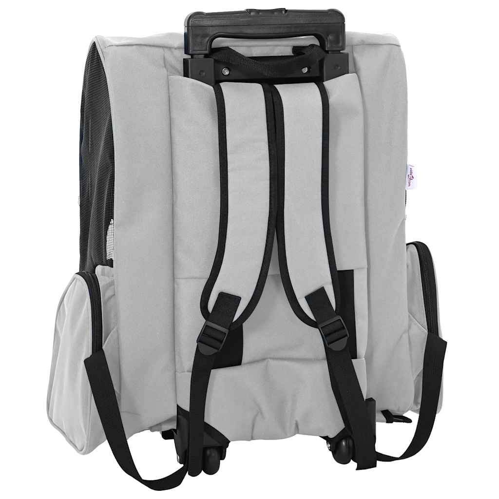Kolica za kućne ljubimce 3-u-1 Dizajn Siva 48x32x(57-106) cm Oxford tkanina