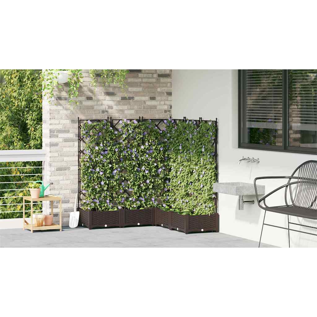Vrtna saksija 5 pcs Smeđa 120 x 120 x 125,5 cm Plastika