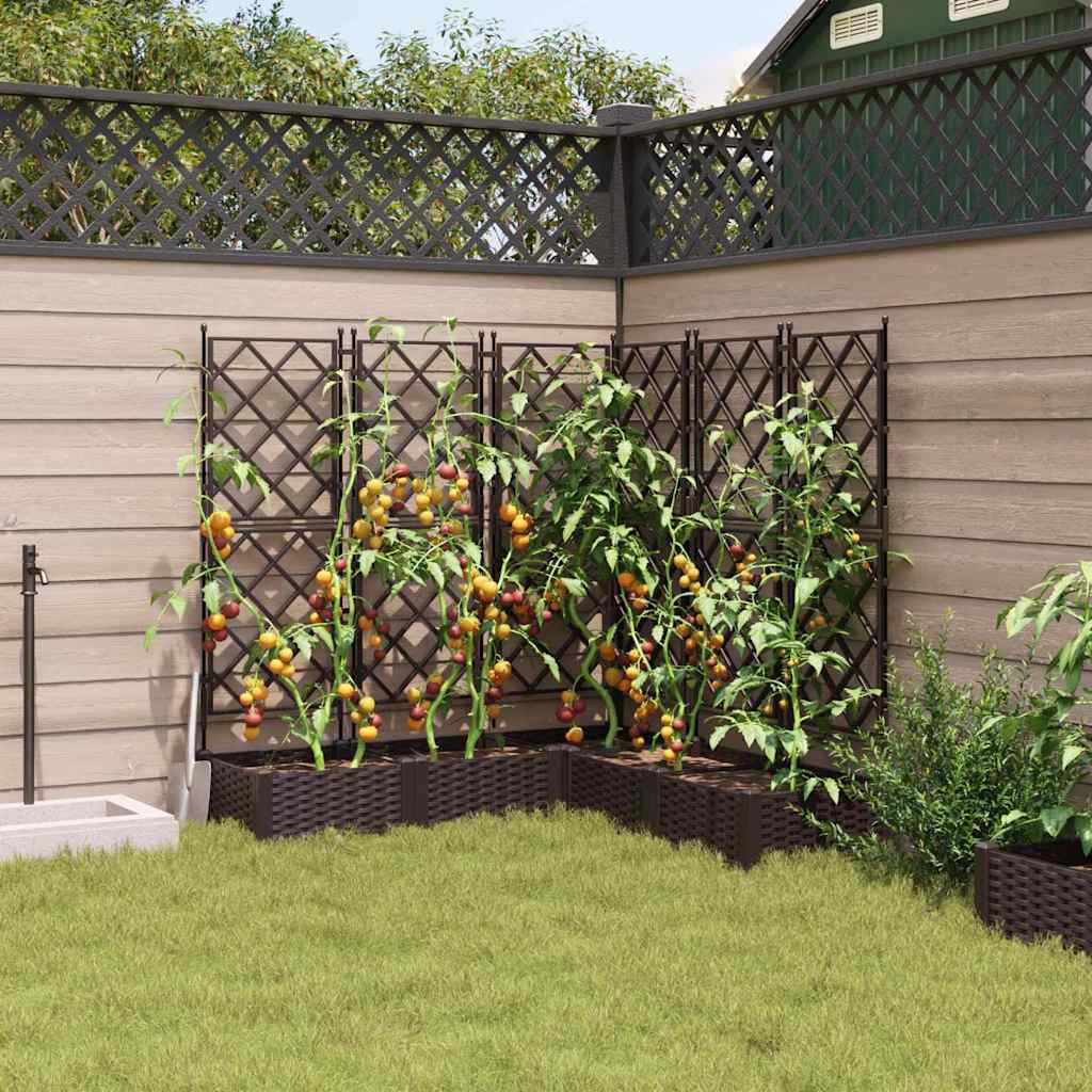 Vrtna saksija 5 pcs Smeđa 120 x 120 x 125,5 cm Plastika