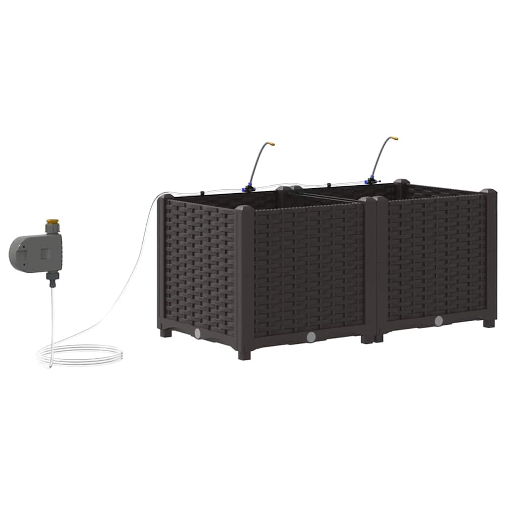Vrtna saksija 2 pcs Smeđa 80 x 40 x 37,5 cm Plastika
