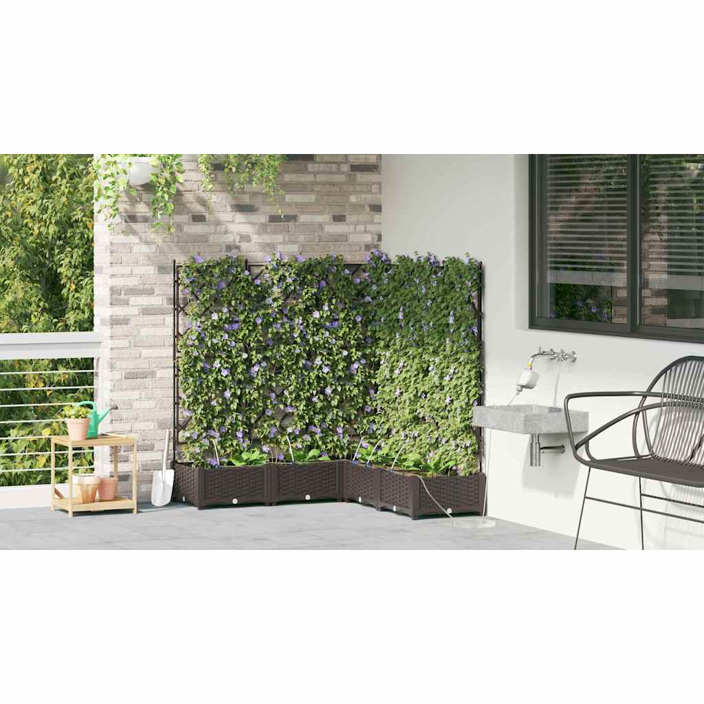 Vrtna saksija 5 pcs Smeđa 120 x 120 x 126 cm Plastika